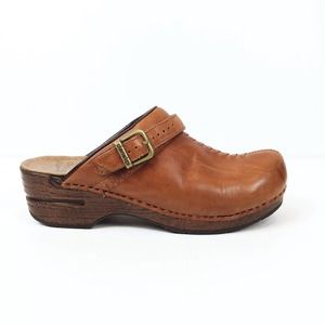 Dansko Ingrid Slip On Mule Brown Leather Clogs Size 8.5